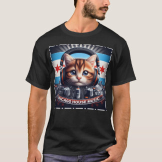 Chicago Flag Cat House Music 002 T-Shirt
