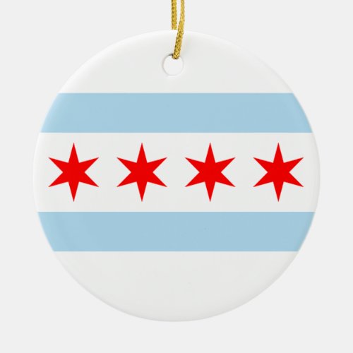 Chicago Flag Ceramic Ornament
