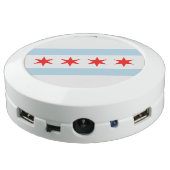 Chicago Flag Chi City USB Charging Station (Angled Back)