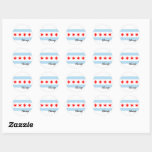 Chicago Flag, City &amp; Illinois State USA / sports Classic Round Sticker
