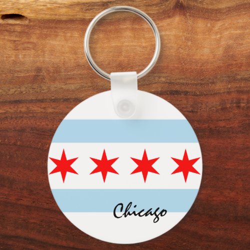 Chicago Flag City  Illinois State USA  sports Keychain