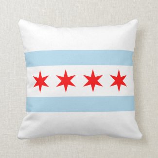 Chicago Flag City Souvenir Throw Pillow