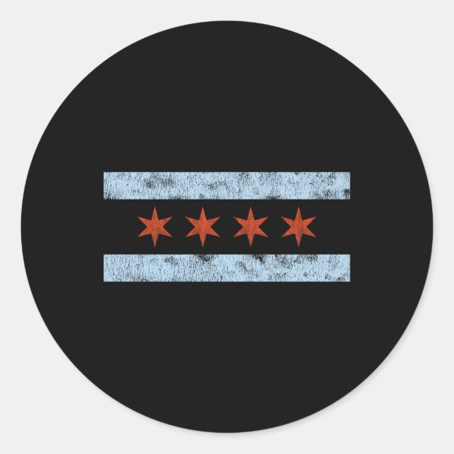 Chicago Flag Classic Round Sticker (Front)