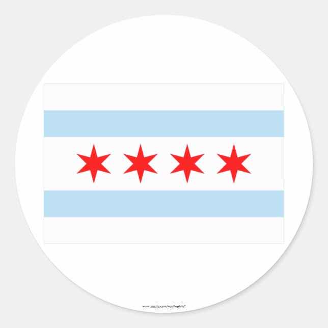 Chicago Flag Classic Round Sticker (Front)