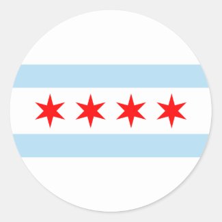 Chicago Flag Classic Round Sticker