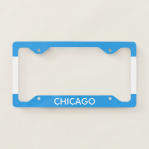 Chicago Flag Colors License Plate Frame