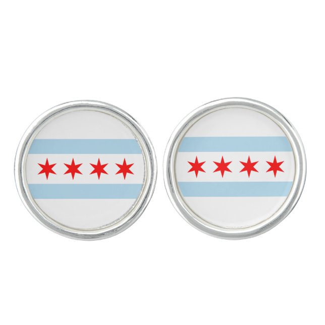 Chicago Flag Cufflinks (Front)