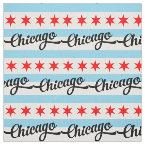 Chicago Flag Custom Cotton Pattern Design Yard Ret Fabric