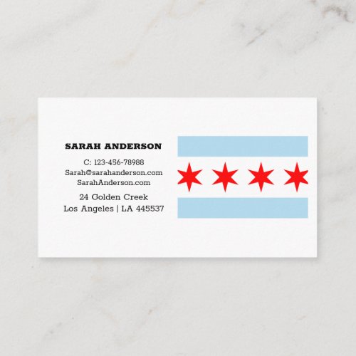 Chicago Flag Elegant Business Cards  USA