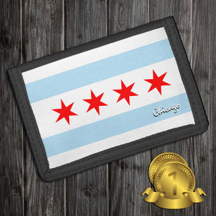 Chicago flag fashion, Illinois USA / patriots Tri-fold Wallet