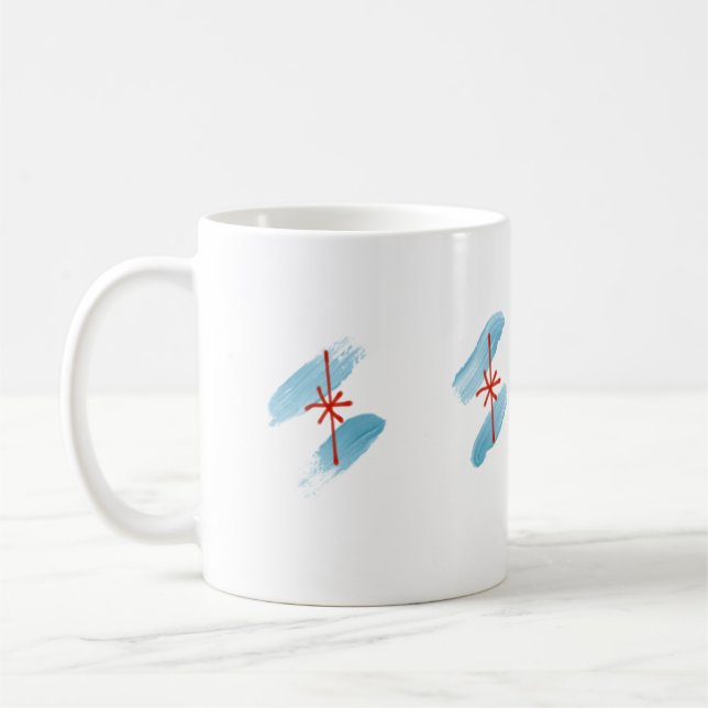 Chicago flag finger paint mug (Left)