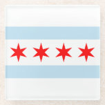 Chicago Flag Glass Coaster<br><div class="desc">A great coaster for your chicago home! We are happy to customize this further for you,  please feel free to send us a message for assistance.</div>
