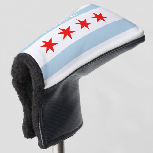 Chicago flag golf putter cover with custom name