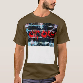 Chicago Flag Graffiti Spray Paint T-Shirt
