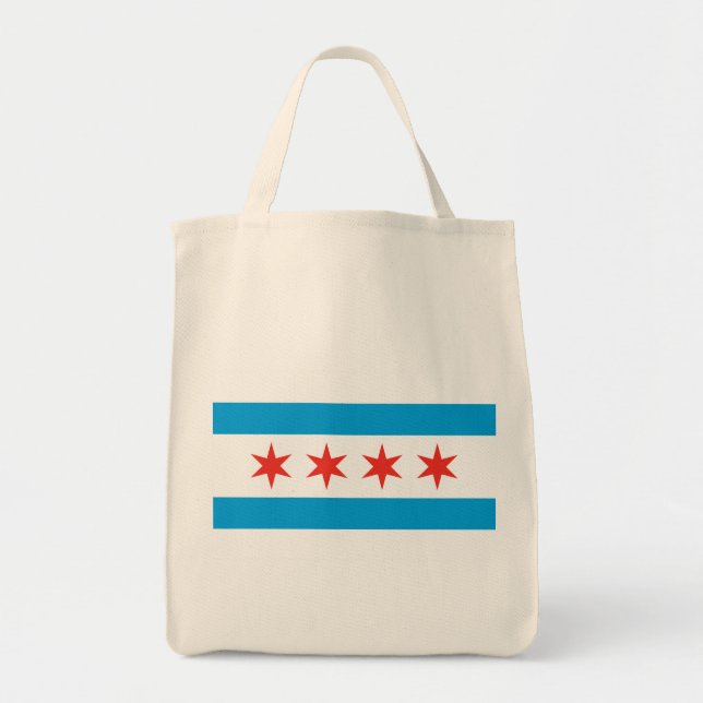 Chicago Flag Grocery Tote (Front)