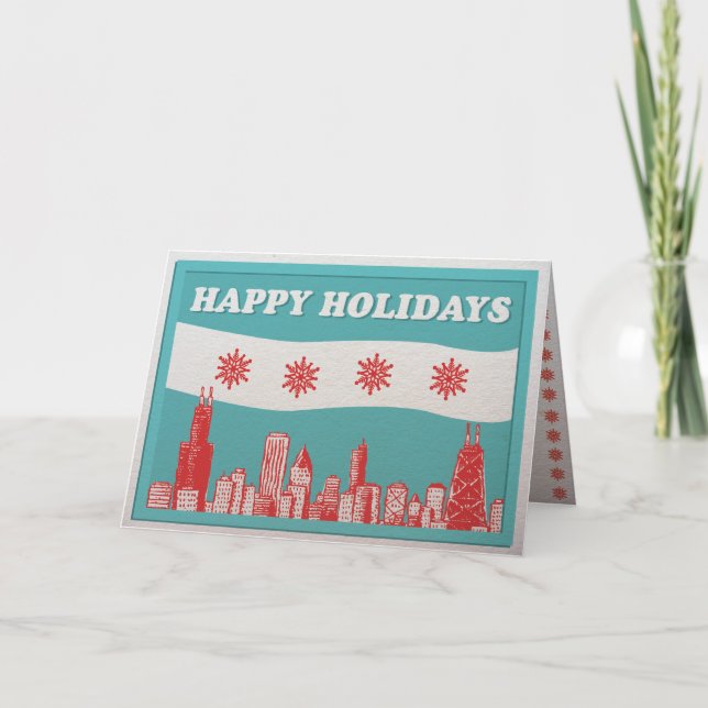 Chicago Flag Holiday Card (Front)