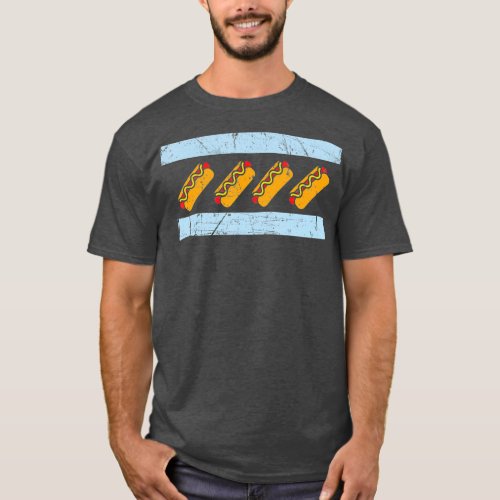 Chicago Flag Hotdog  Funny Chicago Style Hot Dog T_Shirt