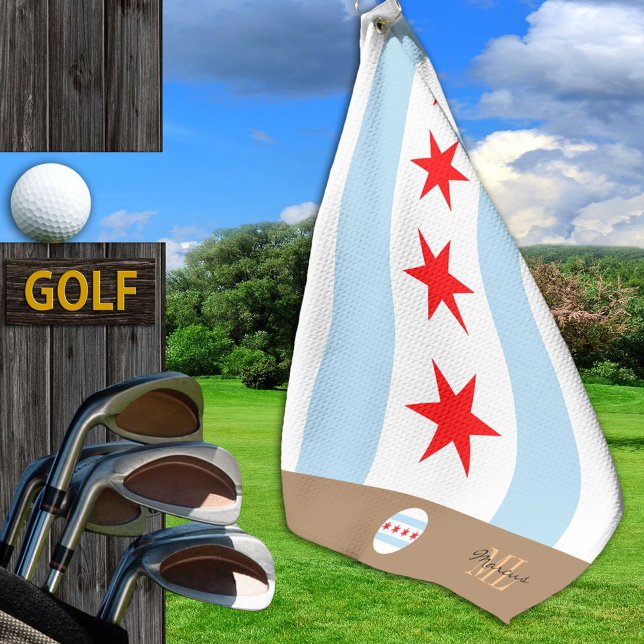 Chicago flag & Illinois monogrammed / golf towel (Creator Uploaded)
