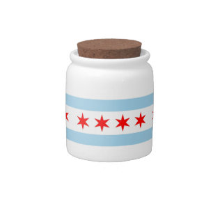 Chicago Flag, Illinois State Candy Jar