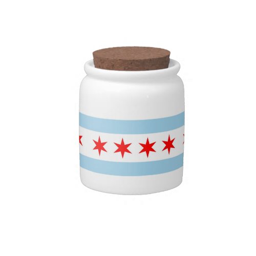 Chicago Flag Illinois State Candy Jar