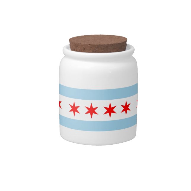 Chicago Flag, Illinois State Candy Jar (Front)