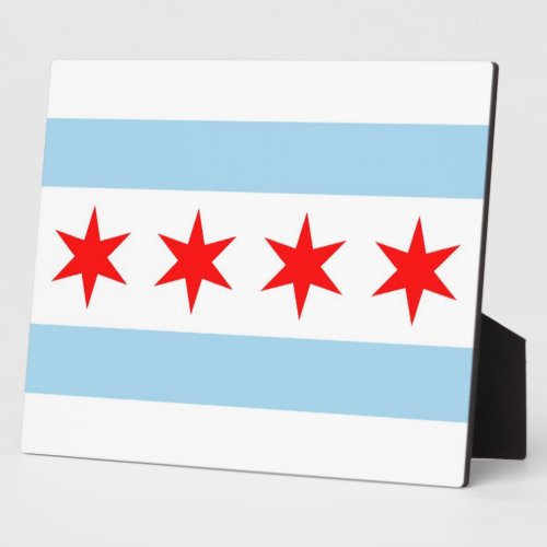 Chicago Flag Illinois State Plaque