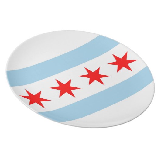 Chicago Flag, Illinois State Plate (Right Side)