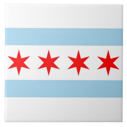 Chicago Flag Illinois State Tile