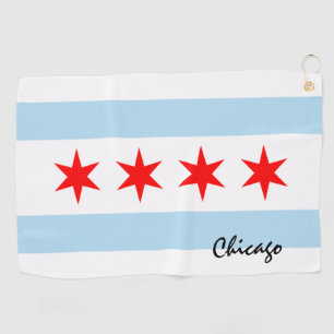Chicago Flag & Illinois State USA golf /sport fans Golf Towel