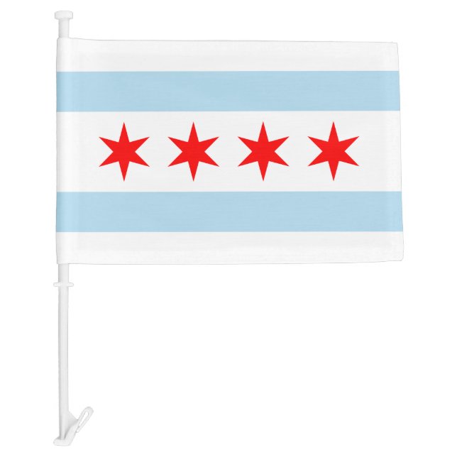 Chicago Flag & Illinois State, USA / sports fans (Front)