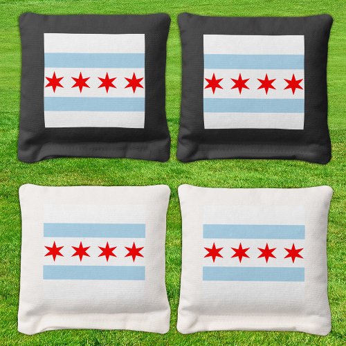 Chicago Flag  Illinois Tailgate patriotic USA Cornhole Bags