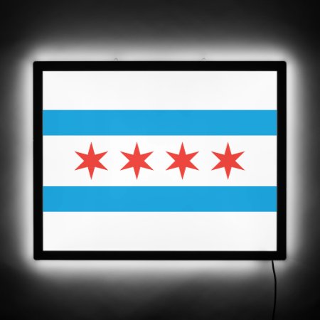 Chicago Flag Illuminated Sign