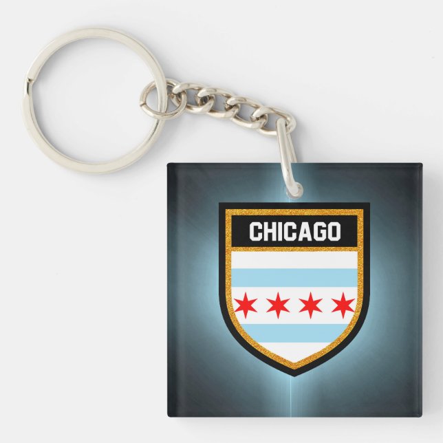 Chicago Flag Keychain (Front)