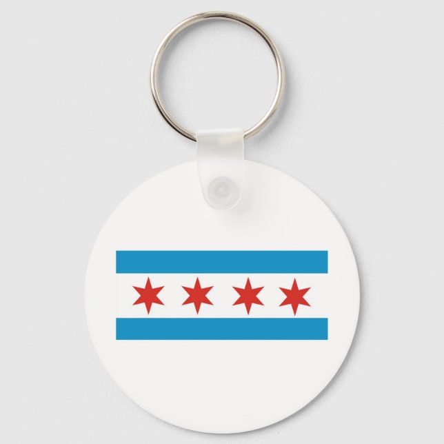 chicago flag keychain (Front)