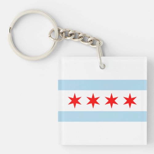 Chicago Flag Keychain