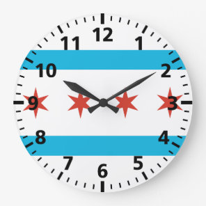Chicago Flag Large Clock