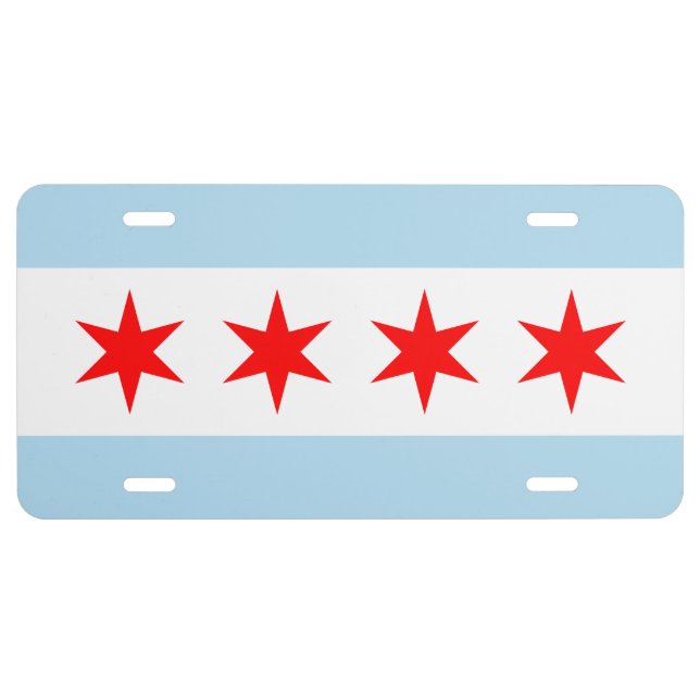 Chicago Flag License Plate (Front)