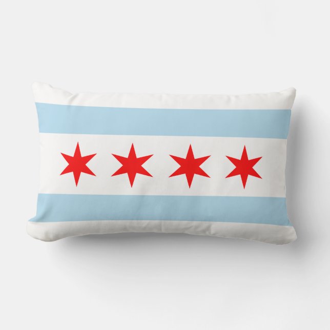Chicago Flag Lumbar Pillow (Front)