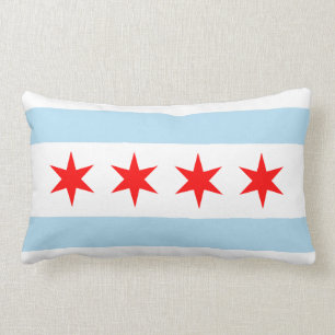 Chicago Flag Lumbar Pillow