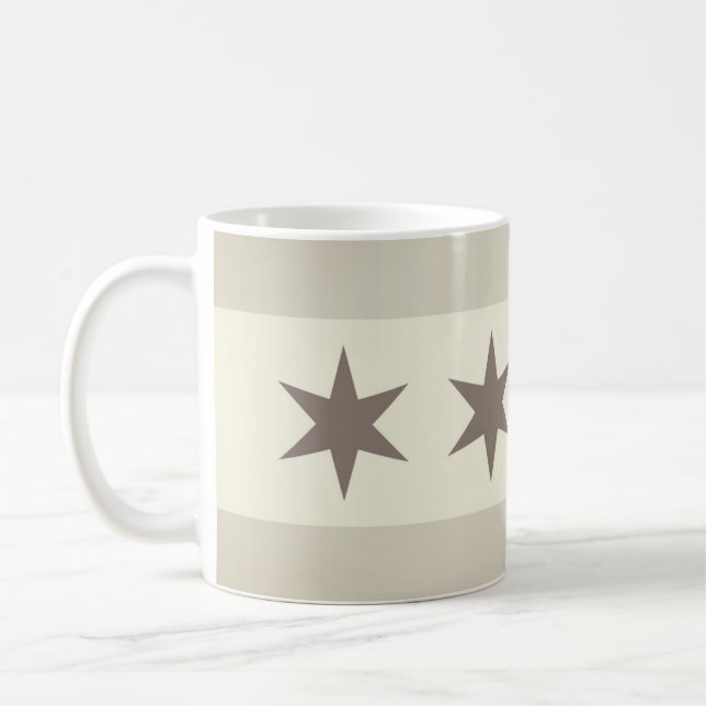 Chicago Flag Noir Coffee Mug (Left)