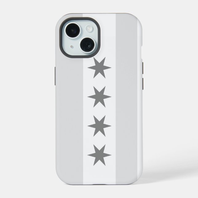 Chicago Flag Noir Iphone Case (Back)
