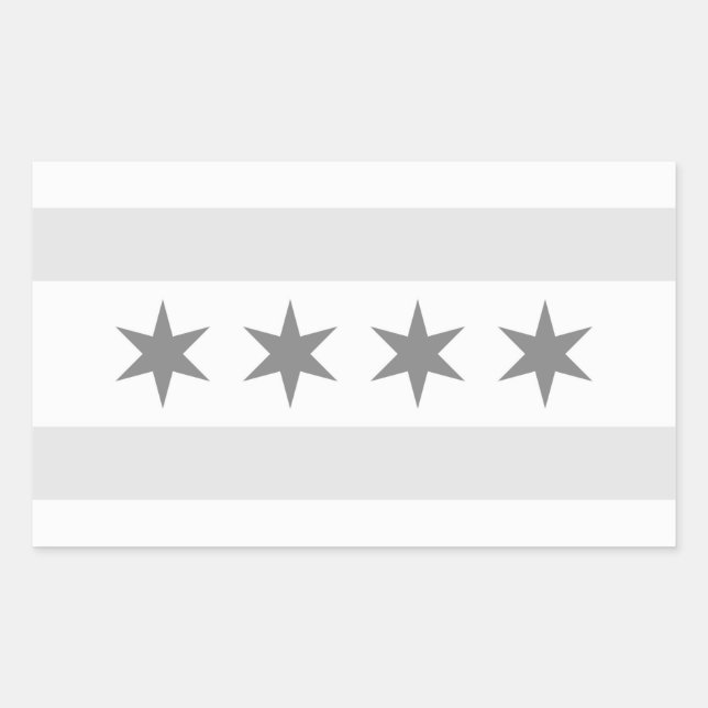 Chicago Flag Noir Rectangular Sticker (Front)