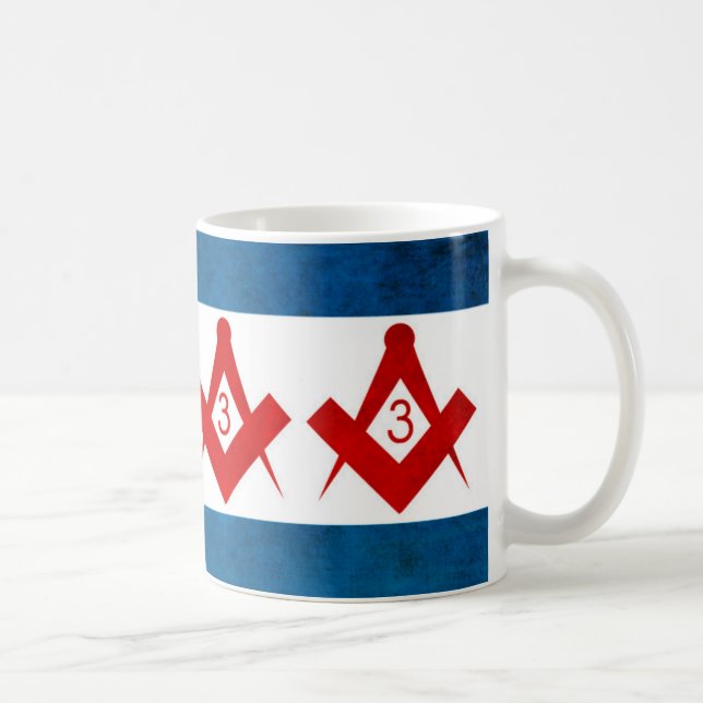 Chicago Flag / Oriental Lodge 33 Coffee Mug (Right)