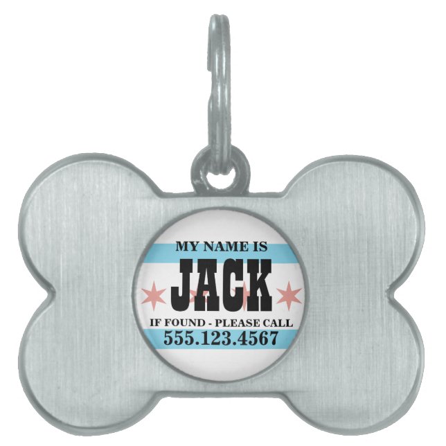 Chicago Flag Pet ID Tag (Front)