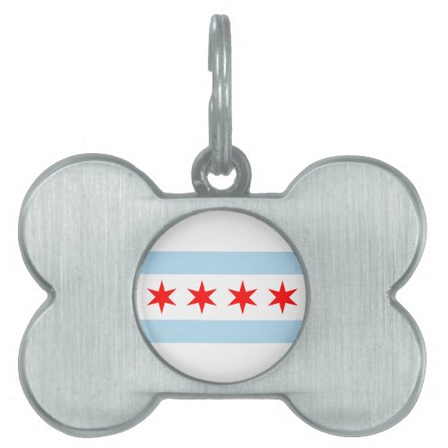 Chicago Flag Pet ID Tag