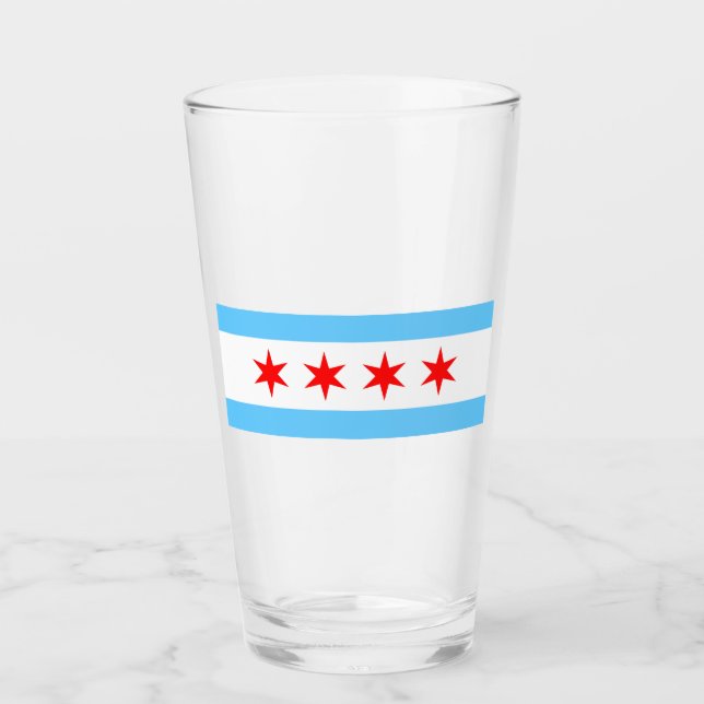 Chicago Flag Pint Glass (Front)