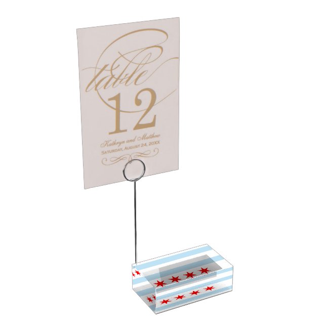 Chicago Flag Place Card Holder (Corner)