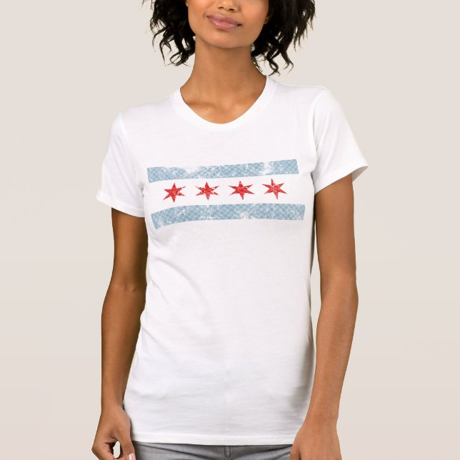 Chicago Flag Plaid Vintage T-Shirt (Front)