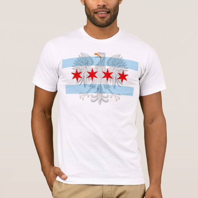 Chicago Flag Polish Eagle T-Shirt (Front)