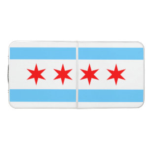 Chicago Flag Portable Pong Table